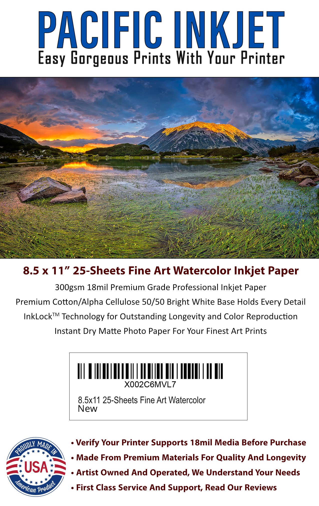 EACH - INKJET WATERCOLOR PAPER 8.5X11